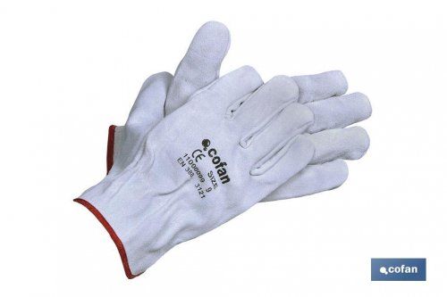 Guantes de piel flor vacuno